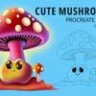 Симпатичные грибы штампы для Procreate